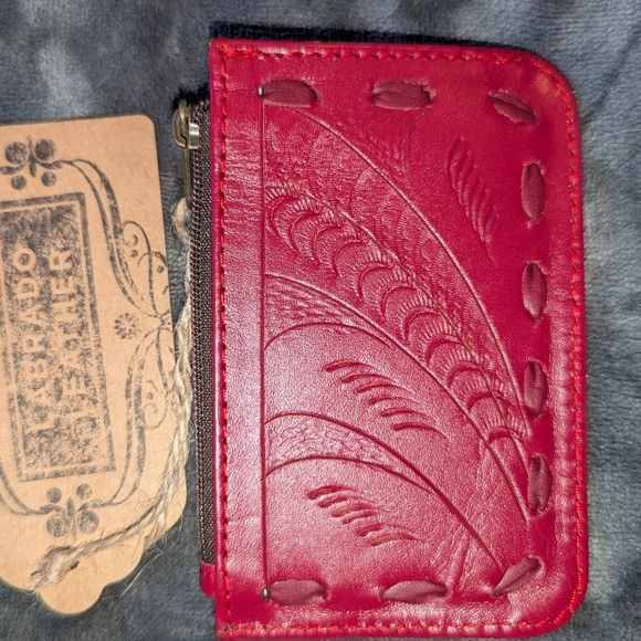 Labrado Leather - Red / Maroon "Tart" Hand-Tooled Small Coin Purse - NWT - Picture 2 of 6